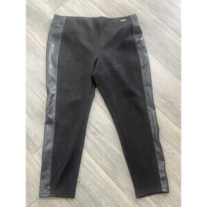 Marc New York Andrew Marc Faux Suede & Vegan Leather Black Leggings Size XL
